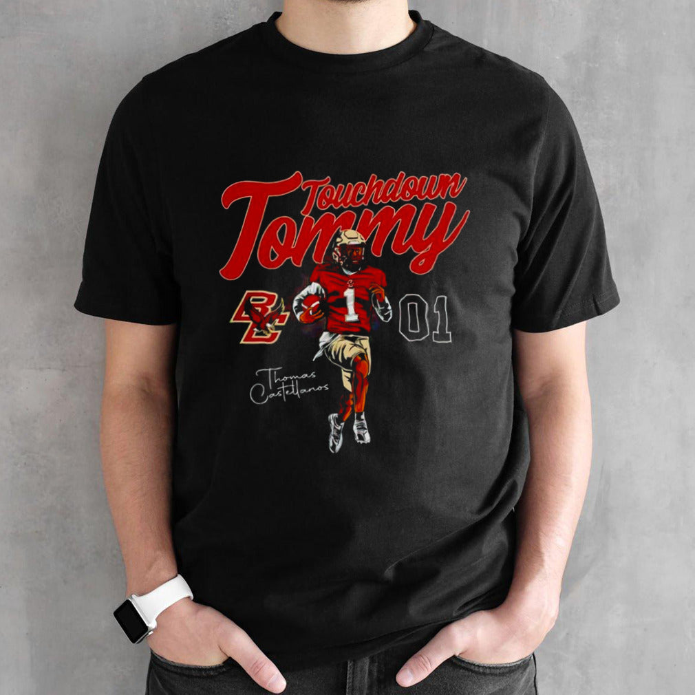 Boston College s#01 Touchdown Tommy Castellanos Football shirts
