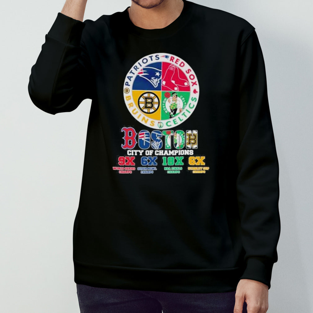 Boston Sports Teams City Of Champions Patriots, Red Sox, Celtics And Bruins Shirt