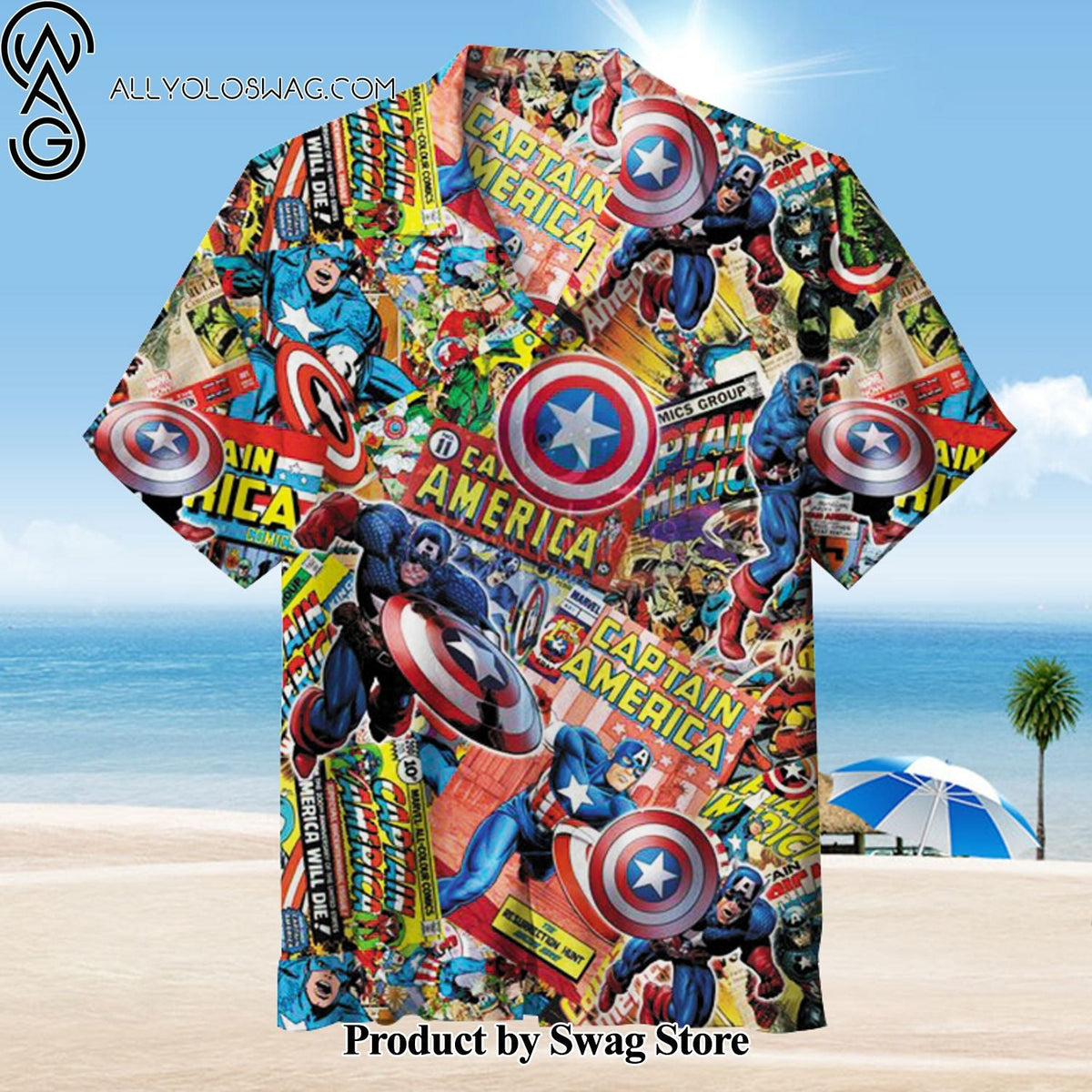 Captain America Layered Look Hawaiian Shirt