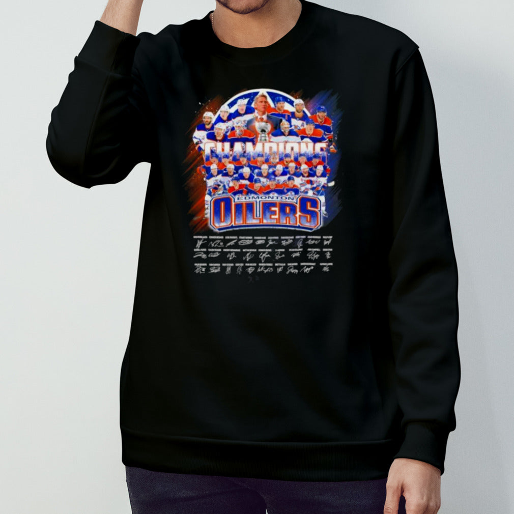 Champions Edmonton Oilers Team 2024 Signatures Shirt