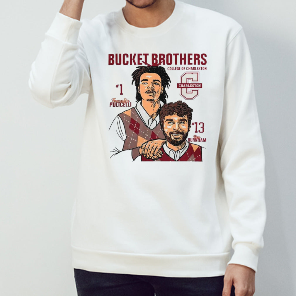 Charleston Cougars Ben Burnham and Frankie Policelli Bucket Brothers caricature shirts
