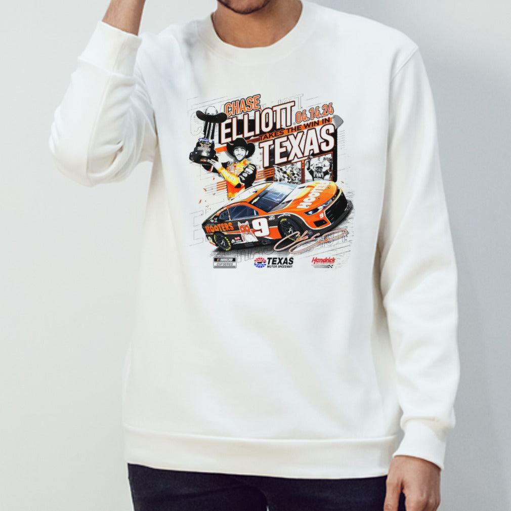 Chase Elliot Checkered Flag Sports 2024 Autotrader EchoPark Automotive 400 Race Win shirts