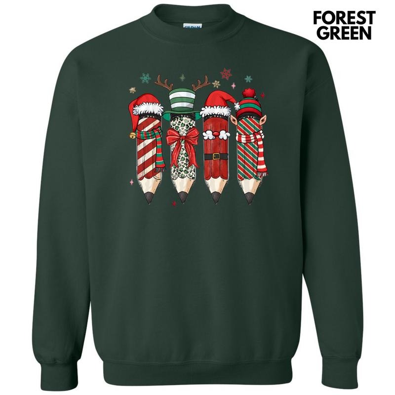 Christmas Teacher Pencils Sweatshirt