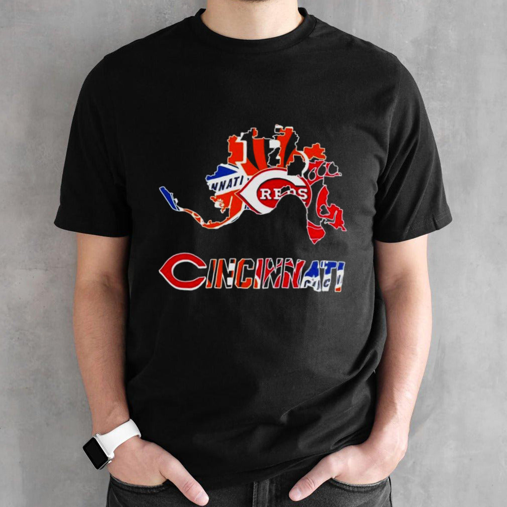 Cincinnati Map Sports Teams Logo Shirt