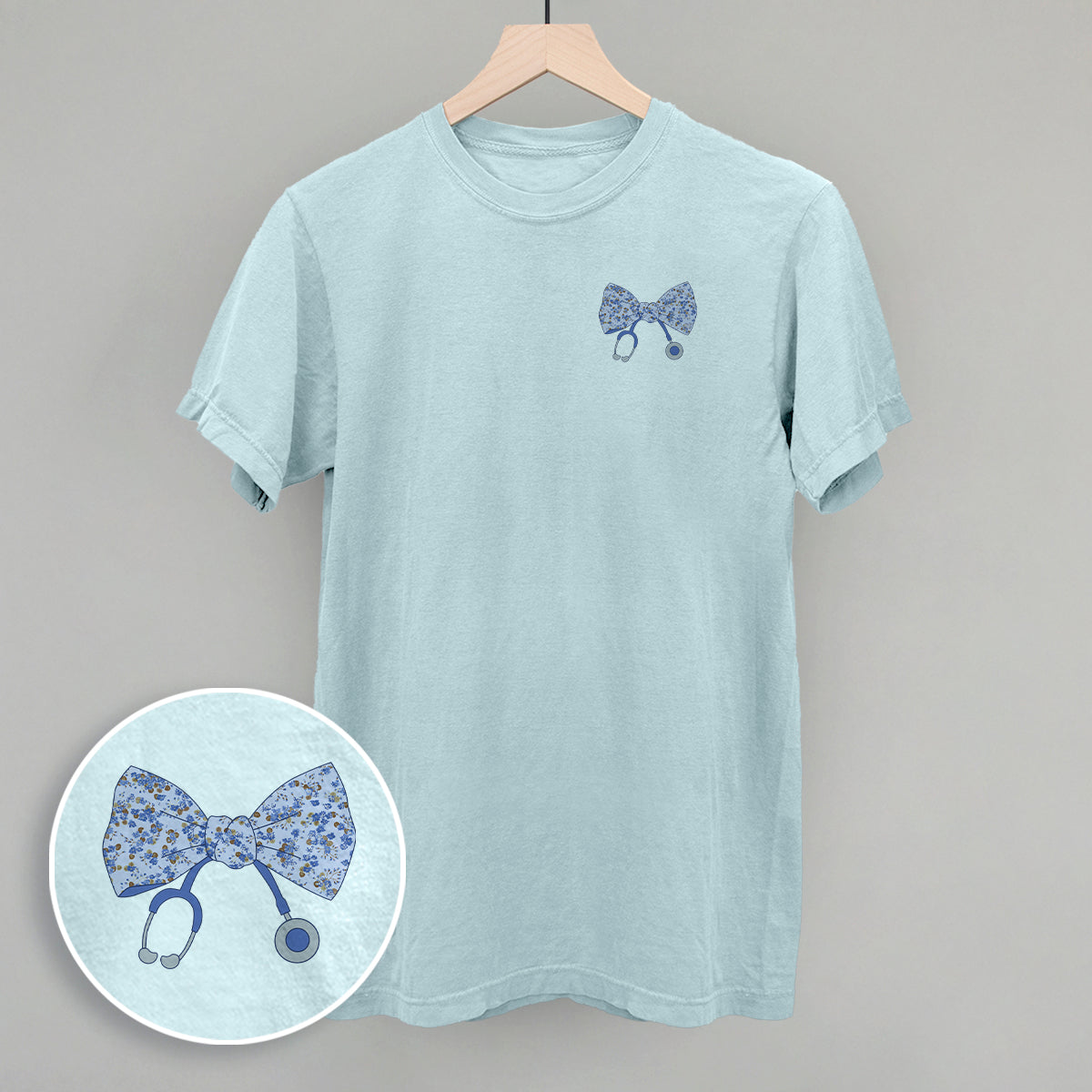 Stethoscope Floral Bow (Left Chest)