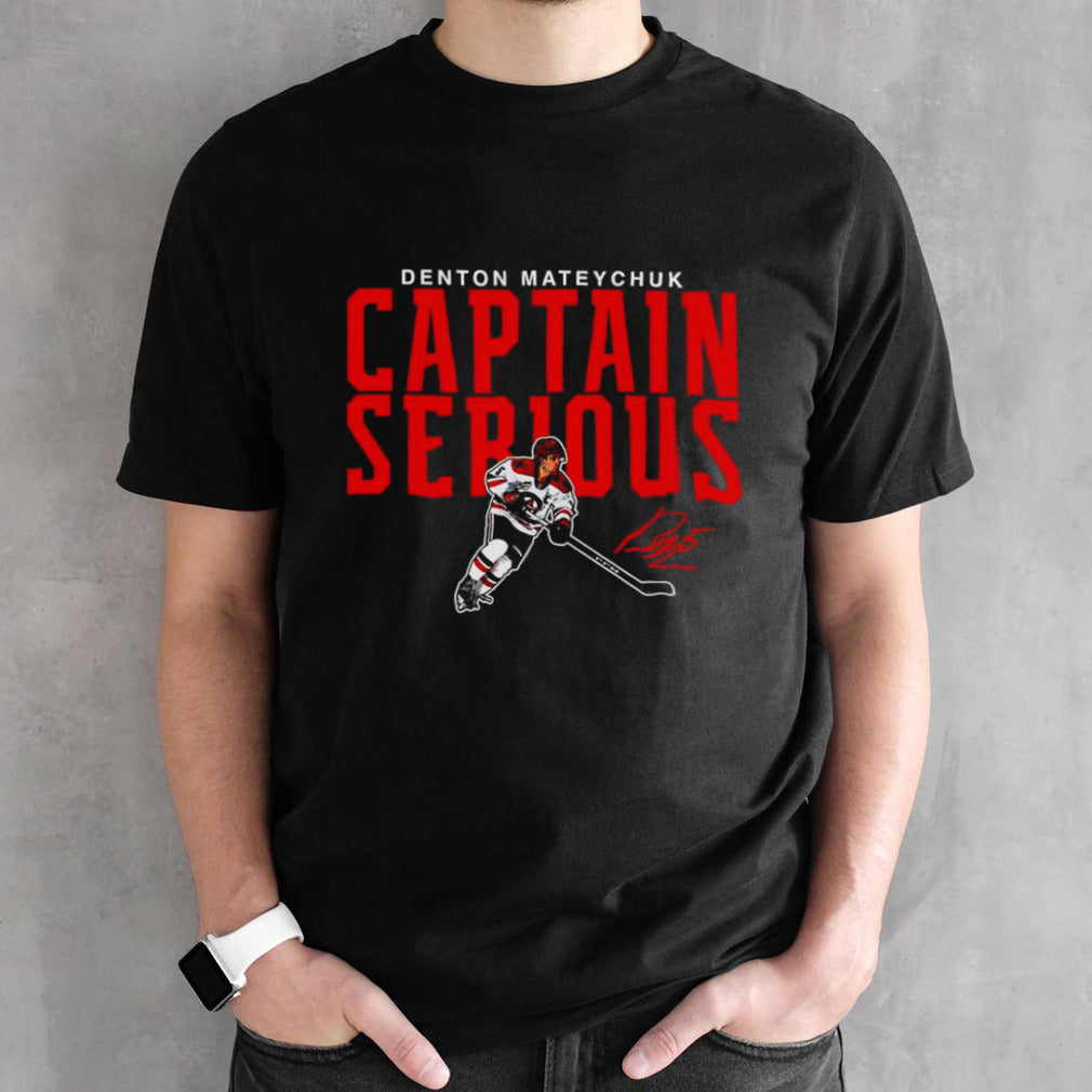 Denton Mateychuk captain serious shirt