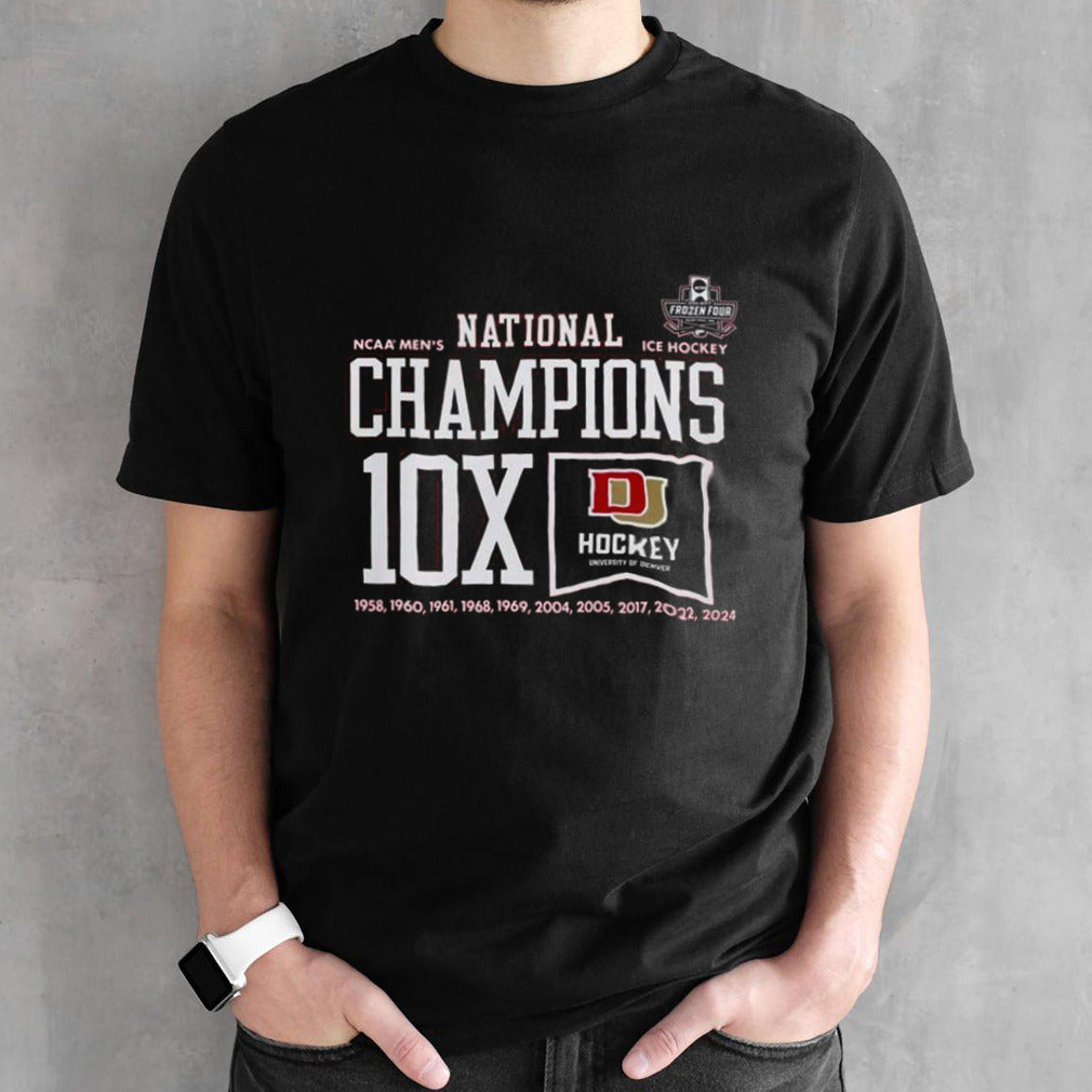 Denver Hockey NCAA Mensâ€™s National Ice Hockey National Champions X10 1958-2204 Shirts