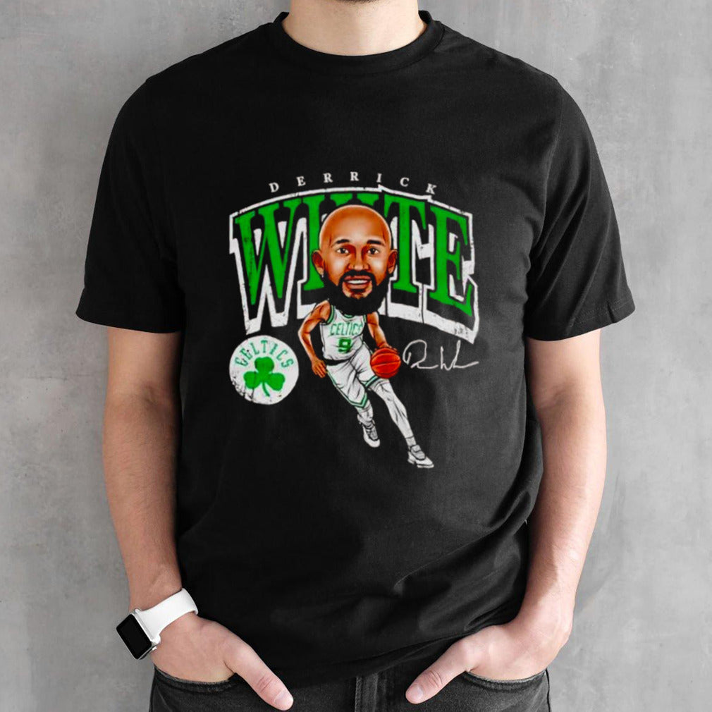 Derrick White Boston Celtics signature cartoon shirts