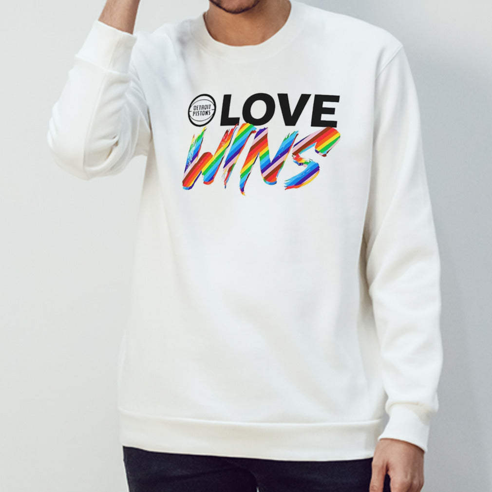 Detroit Pistons love wins rainbow pride shirt