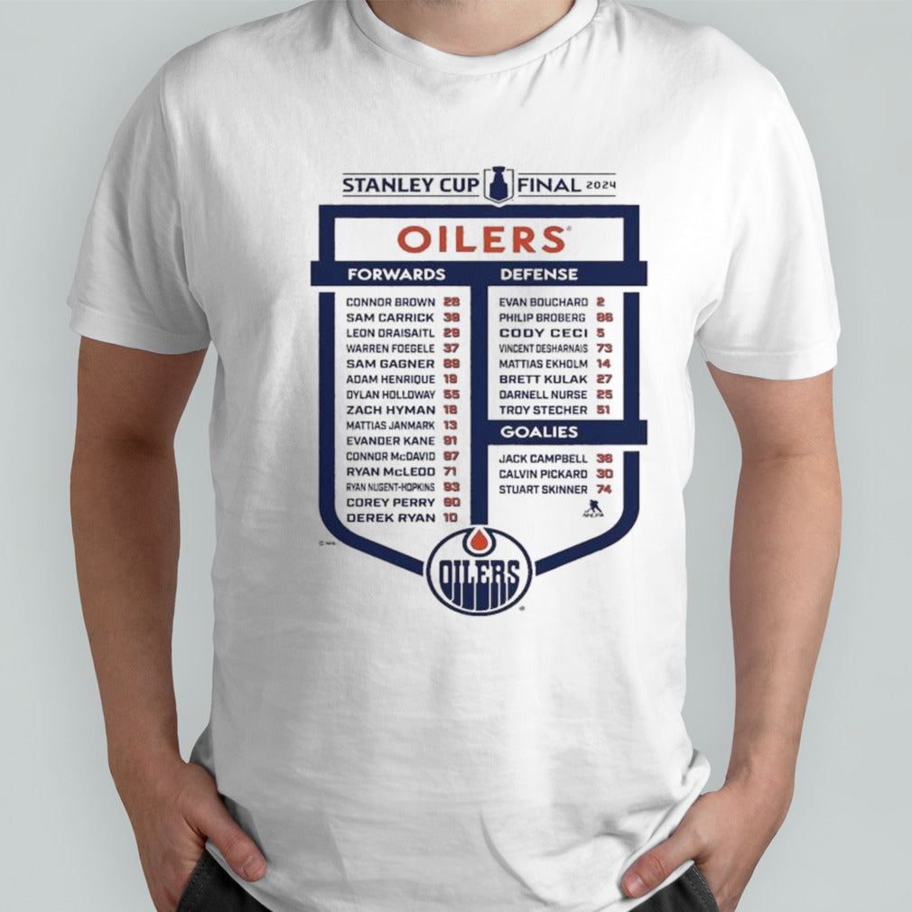 Edmonton Oilers 2024 Stanley Cup Final Roster T-shirt