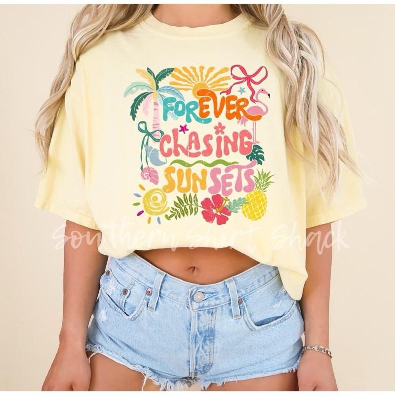 Forever chasing sunsets T shirt  | Banana comfort colors T shirt
