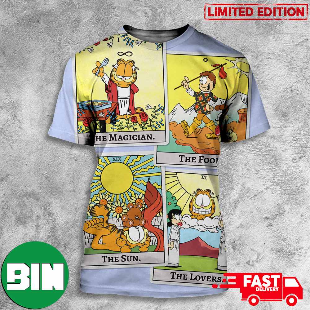 Garfield Jon Taking His Rightful Place Tarot Style 3D T-Shirts