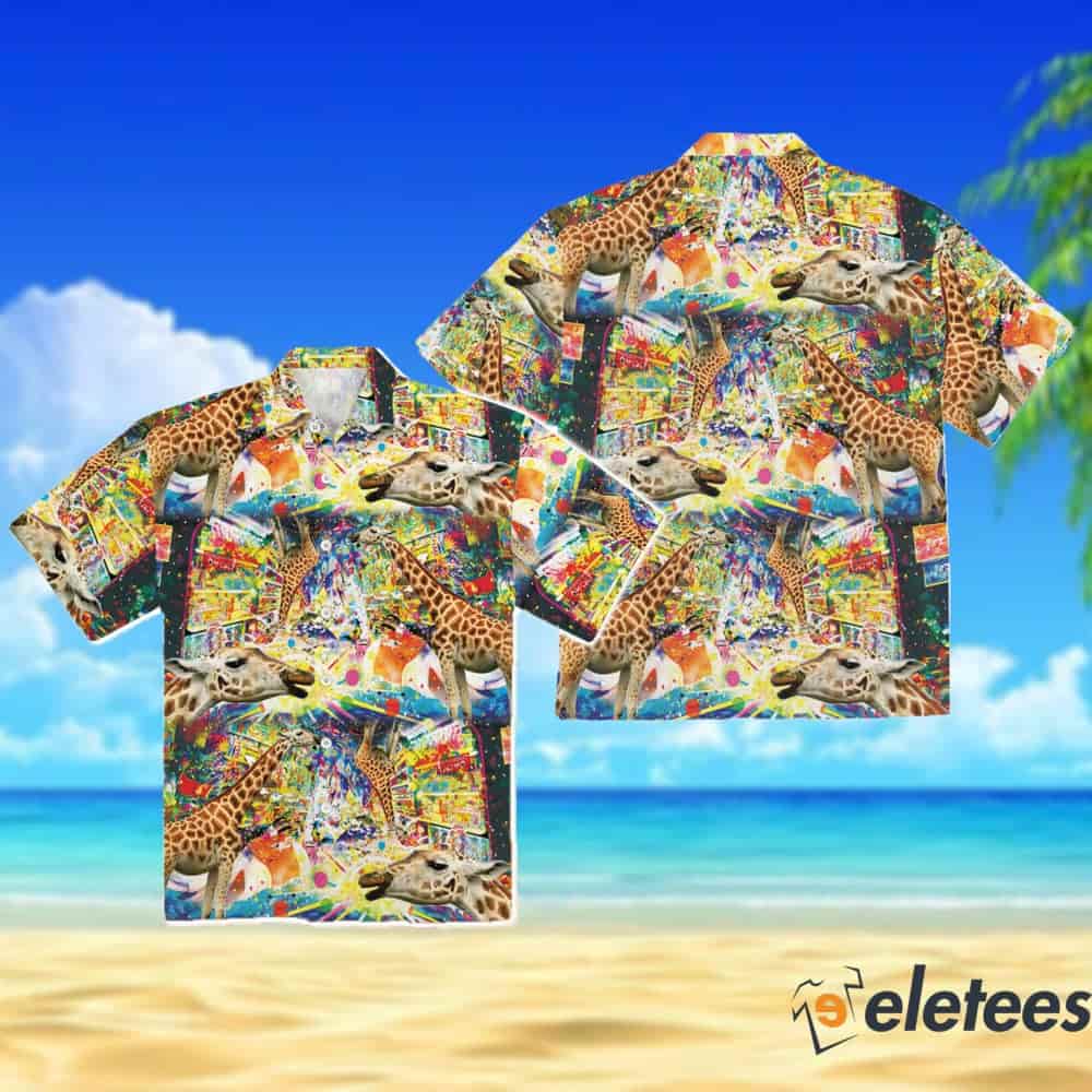 Geometric Giraffe Hawaiian Shirt