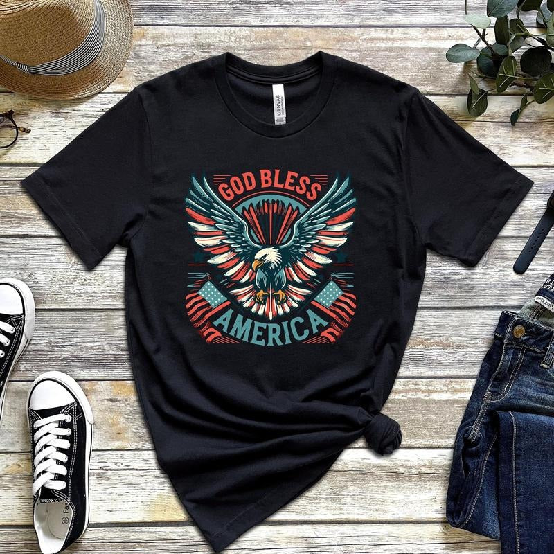 God Bless America Shirt 4th Of July Shirt Patriotic Shirt America Shirt Usa Shirt Independence Day Fourth Of July Shirt Eagle Shirt