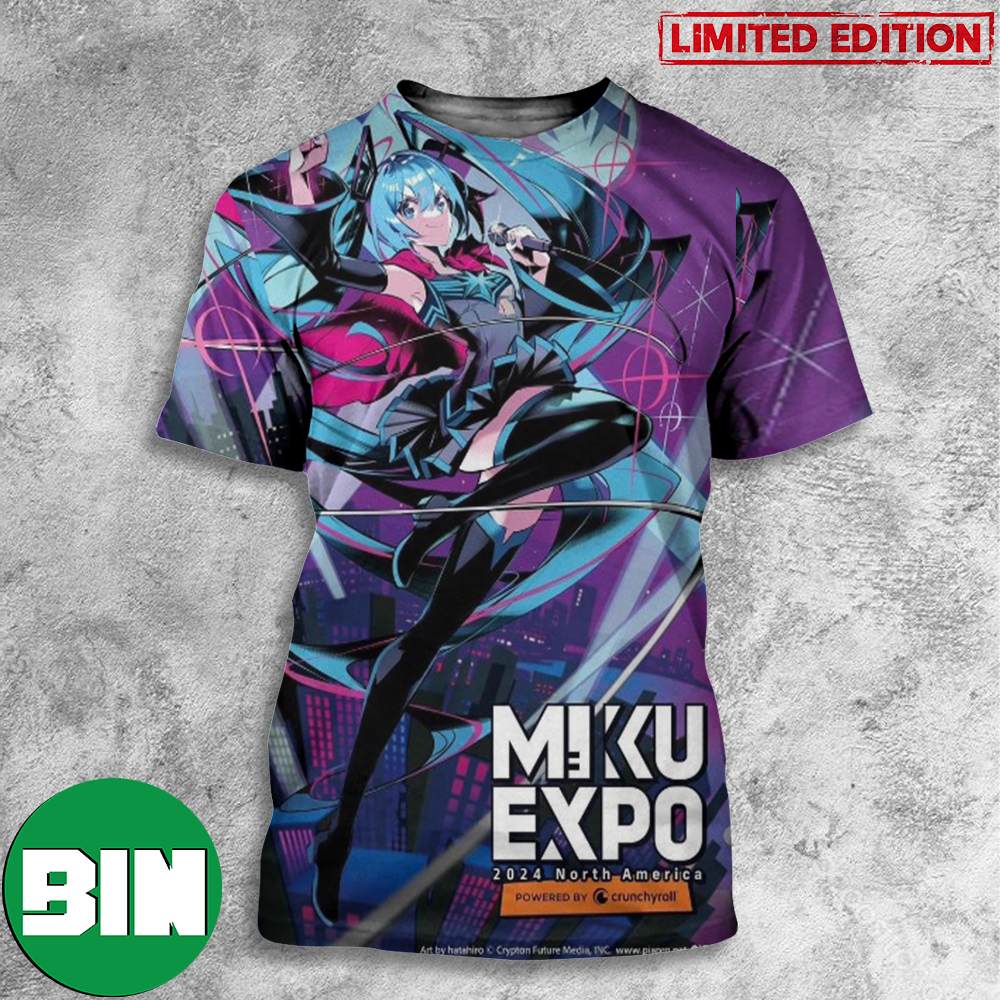 Hatsune Miku World Concert Tour Series Miku EXPO 2024 North America Celebrate 10th Anniversary 3D T-Shirts
