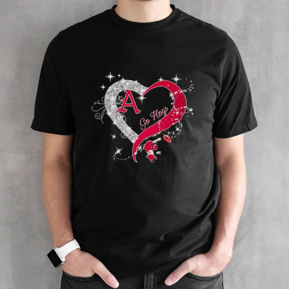 Heart Arkansas Razorbacks Baseball Go Vols Shirt