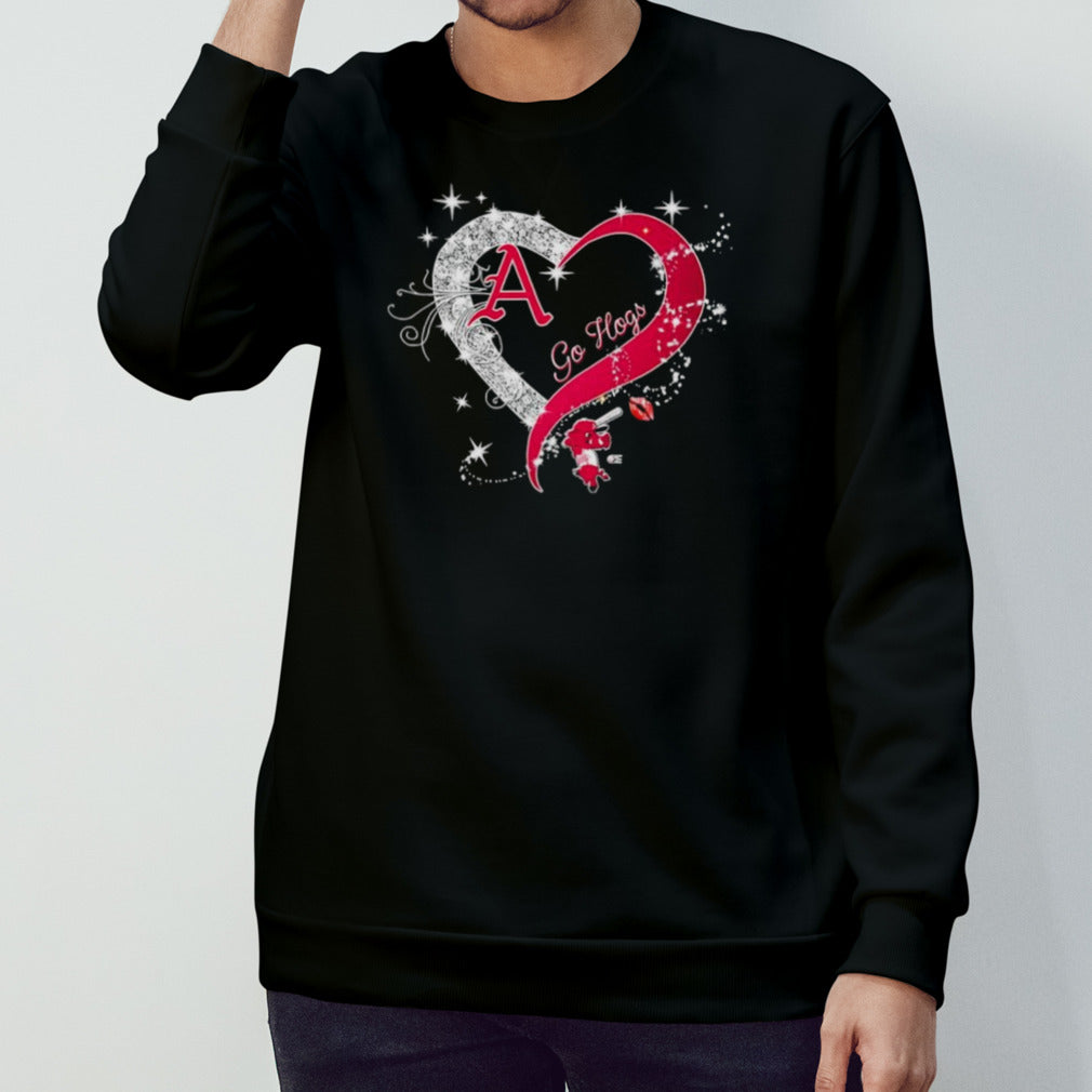 Heart Arkansas Razorbacks Baseball Go Vols Shirt