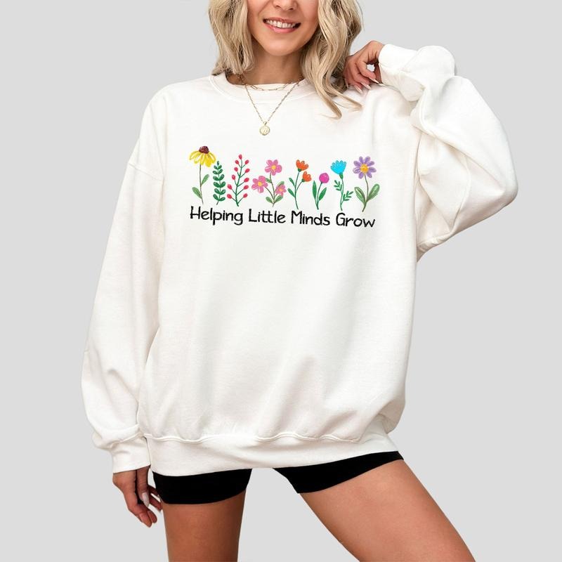 Helping Little Minds Grow Shirt, Sped Teacher Wildflowers Shirt, Teacher Appreciation Gift, Inspirational Teacher Tee, Educators Shirt, Teacher Women Top