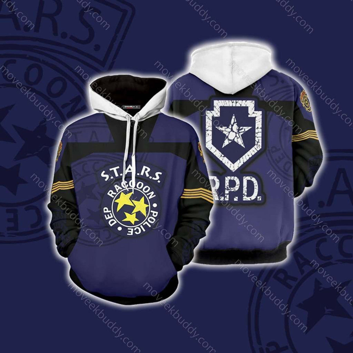 HickVibes Resident Evil Raccoon Police Department A294 3D Pullover Printed Over Unisex Hoodies