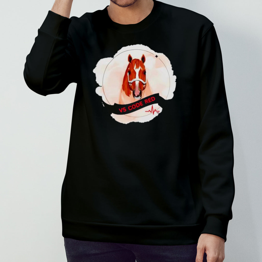 Horse vs code red shirt