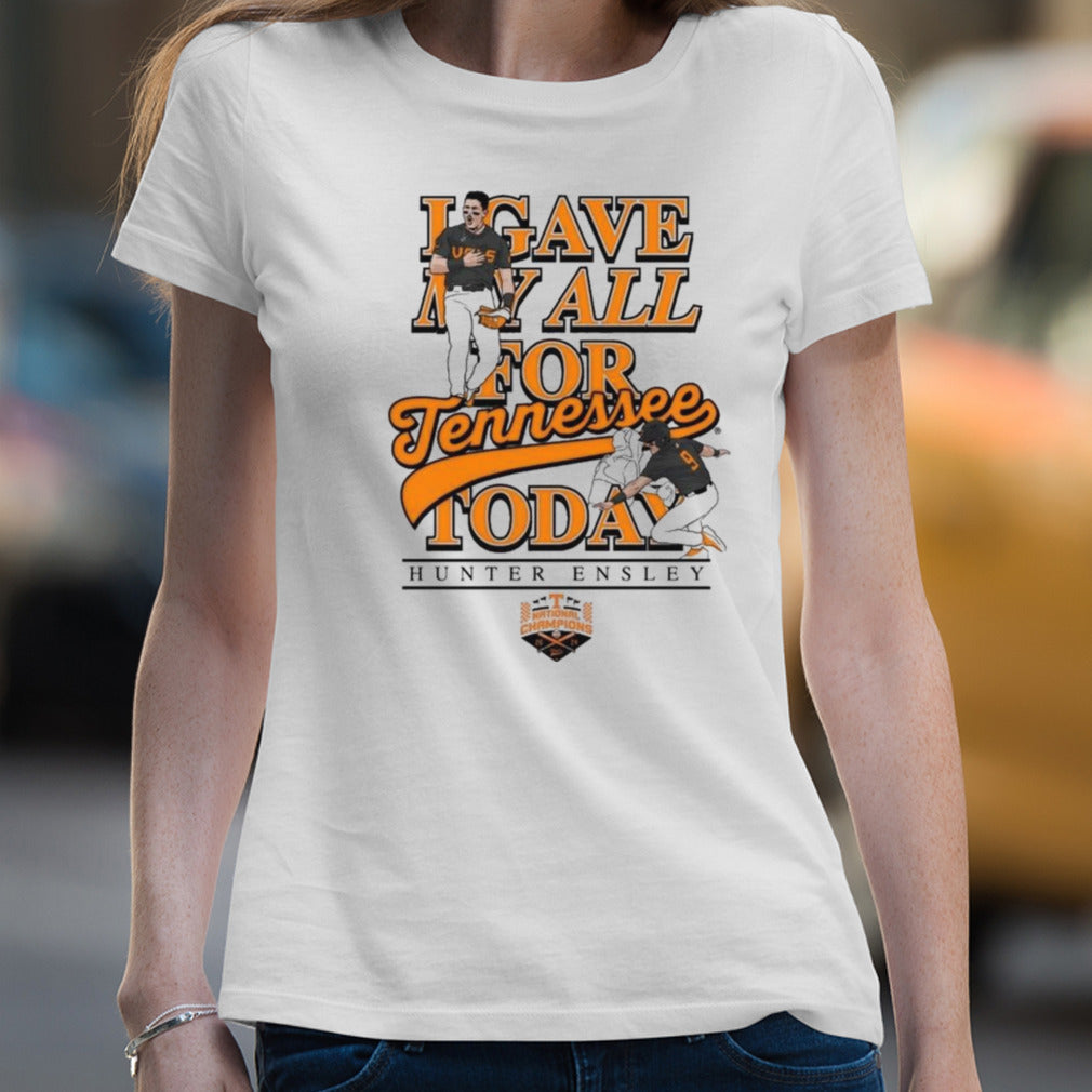 Hunter Ensley Give My All For Tennessee Today T-shirt
