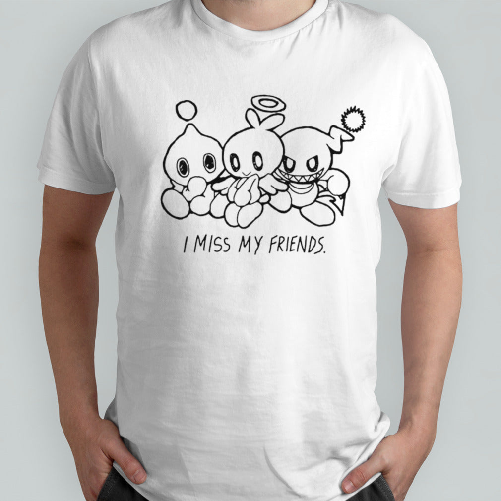 I miss my friends normal chao hero chao and dark chao shirts