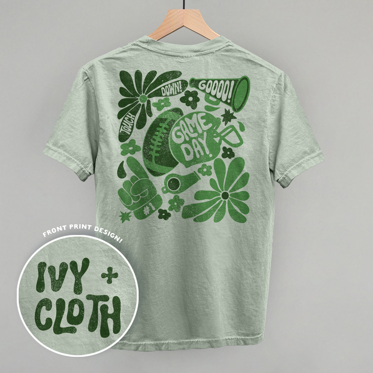 Floral Game Day Green (Back Print)