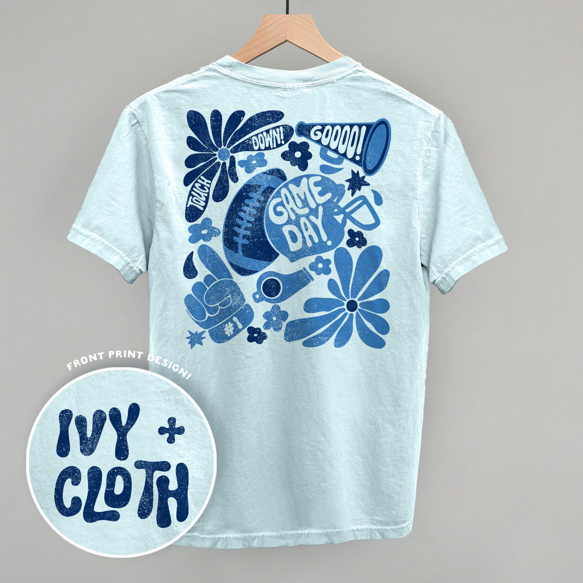 Floral Game Day Blue (Back Print)
