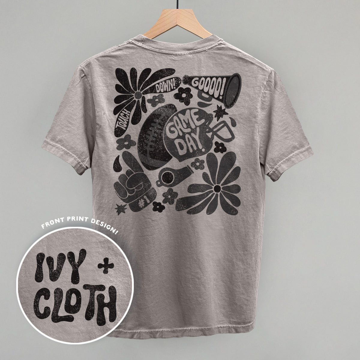 Floral Game Day Black (Back Print)