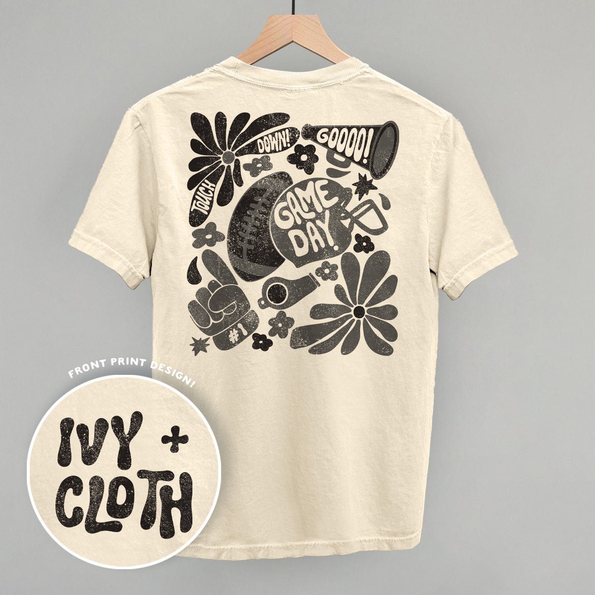 Floral Game Day Black (Back Print)