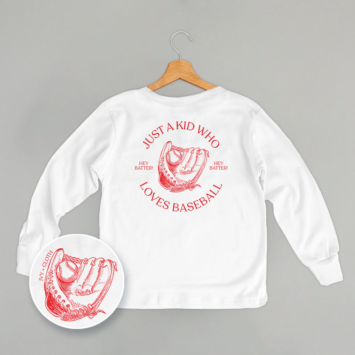 Just A Kid Who Loves Baseball (Kids Back Print)