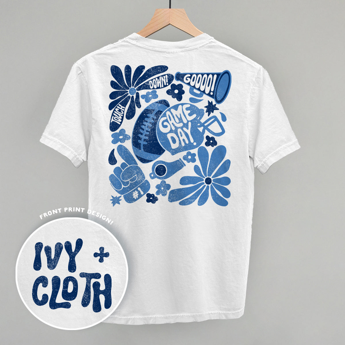 Floral Game Day Blue (Back Print)