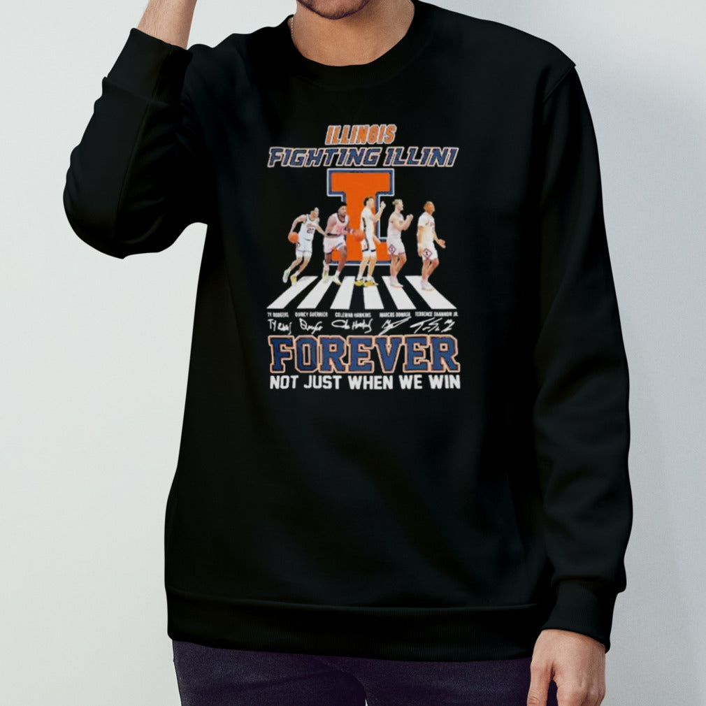 Illinois Fighting Illini Mensâ€™s Basketball Abbey Road Forever Not Just When We Win Signatures Shirts
