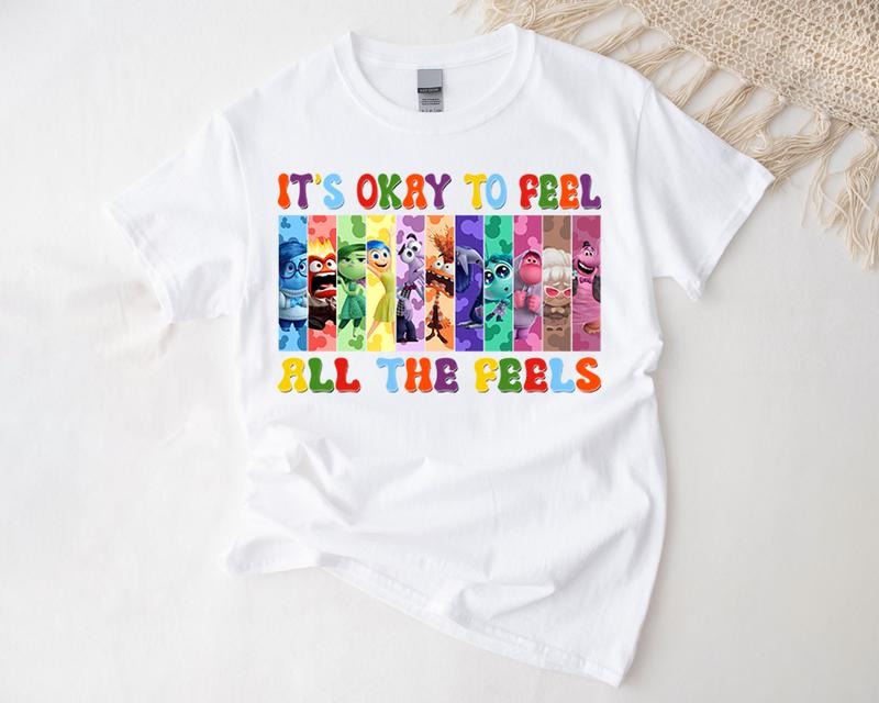 It's Okay To Feel All The Feels Shirt,  Mental Health Matter Shirt, Emotional support shirt, Feelings shirt, Inside Out 2shirtstyle{n002}4