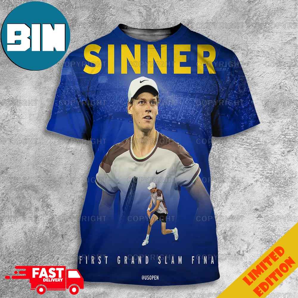 Jannik Sinner US Open Tennis First Grand Slam Final 2024 Congratulations Forza 3D T-Shirts
