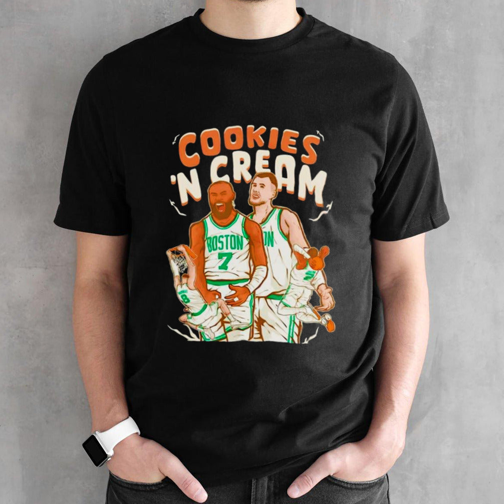 Jaylen Brown and Kristaps Porzingis Cookies â€˜n Cream Boston Celtics shirt