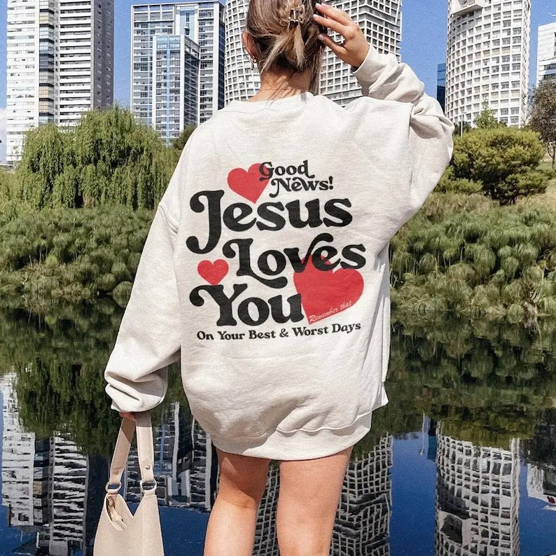 Jesus Loves You Christian Mental Health Crewneck Preppy Faith Based Sweatshirt Y2K Christian Clothes Religious Indie Sweater Catholic Gift  T-shirt, sweater and Hoodie