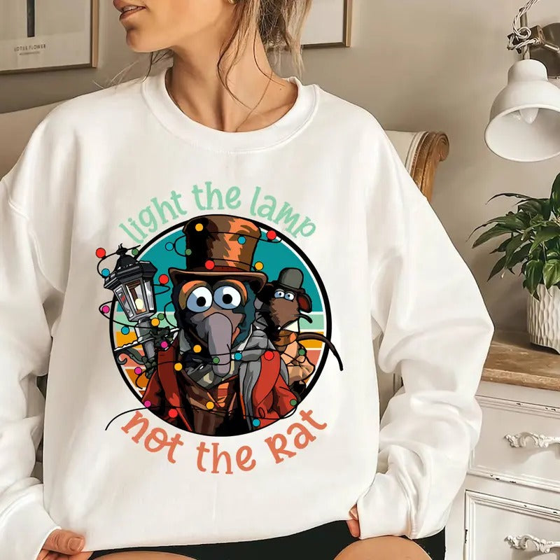 Light The Lamp Not The Rat Gronzo Character The Muppet Christmas Carol Shirt, Cartoon Character Xmas Png, 90s Movie Shirt, Magic Kingdom Shirt