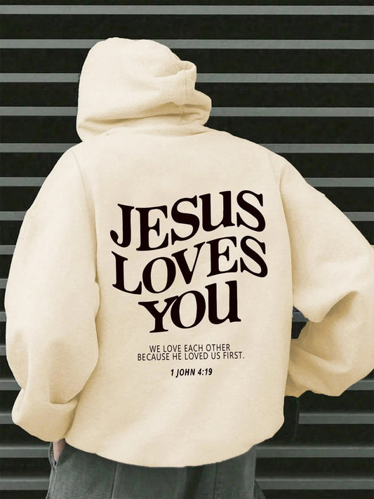 Men's Letter Print Drop Shoulder Hoodie, Fashion Casual Regular Fit Drawstring Pocket Hooded Sweatshirt for Daily Holiday Outdoor Wear, Men Clothes for Fall & Winter