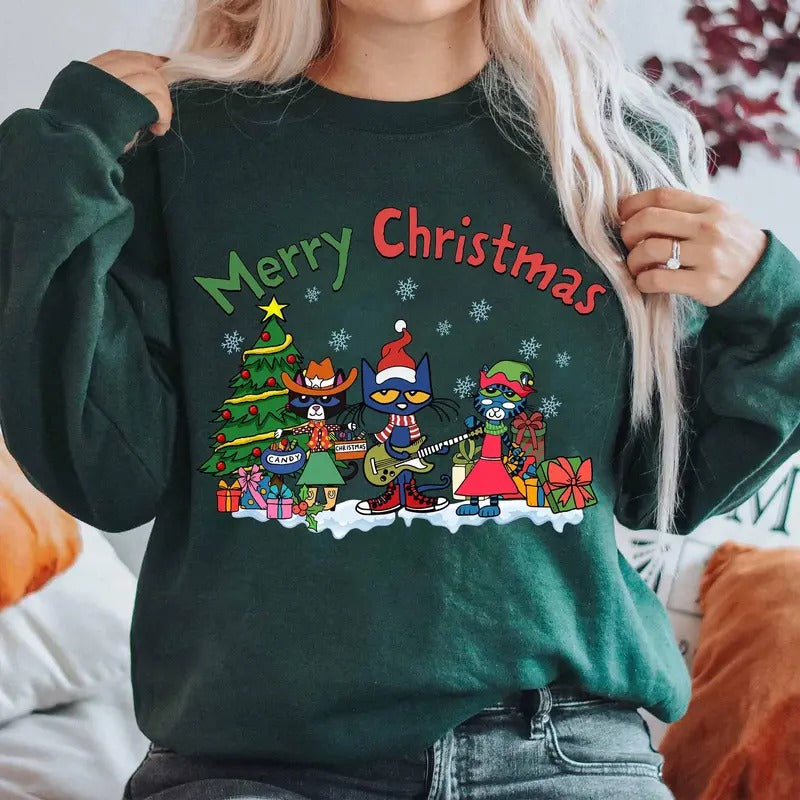 Merry Christmas Pete The Cat Shirt Pete The Cat Shirt Meowy Christmas Pete The Cat Tee Happy Christmas Shirt Cat Lover Shirt Xmas Giftstyle{n002}2