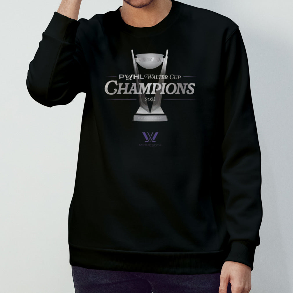 Minnesota Pwhl Walter Cup Champions Trophy Graphic T-shirt