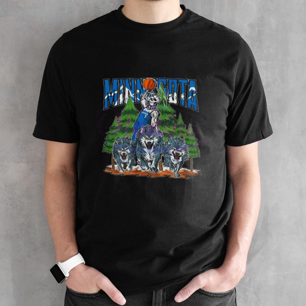 Minnesota Timberwolves Skeleton Basketball T-shirts