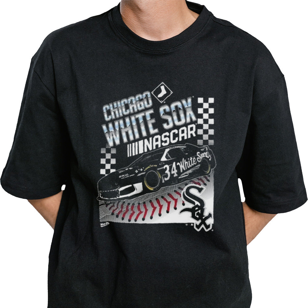 NASCAR x Chicago White Sox â€™47 Black Franklin T-shirt
