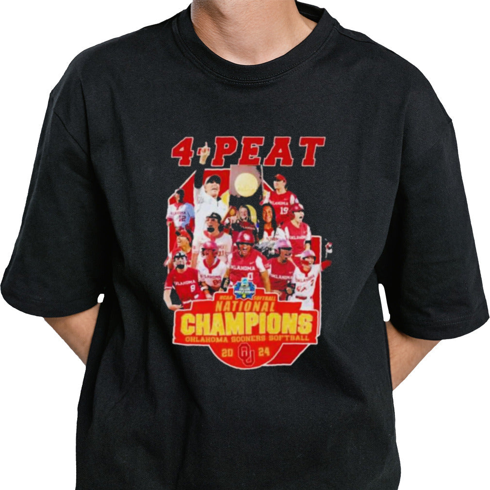 NCAA Softball 4-Peat Oklahoma Sooners National Champions Shirt