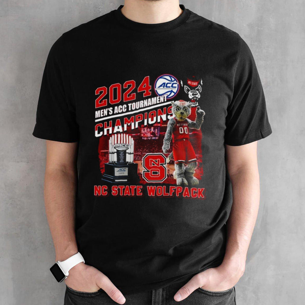 Nc State Wolfpack Mascot 2024 Mensâ€™s ACC Tournament Champions Shirts