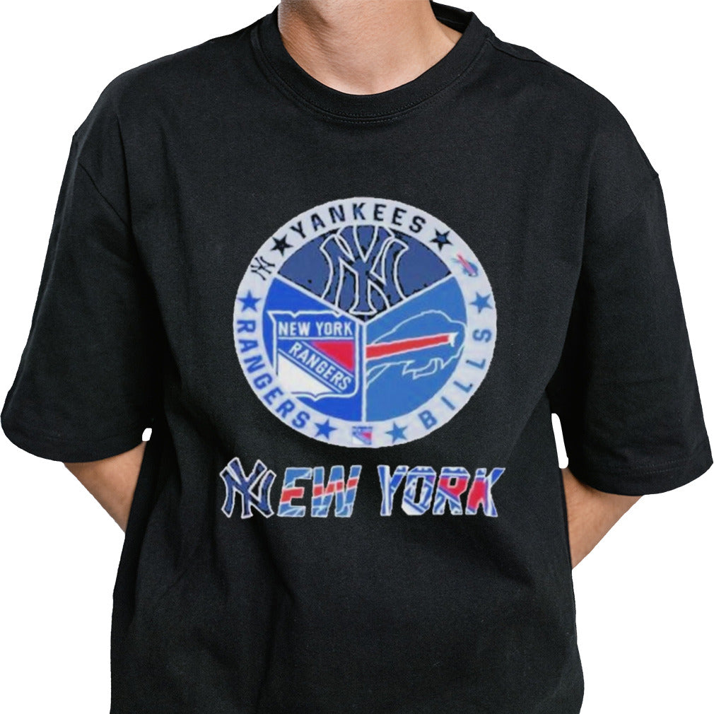 New York Yankees New York Rangers Buffalo Bills Sports City Fan Proud T-Shirt