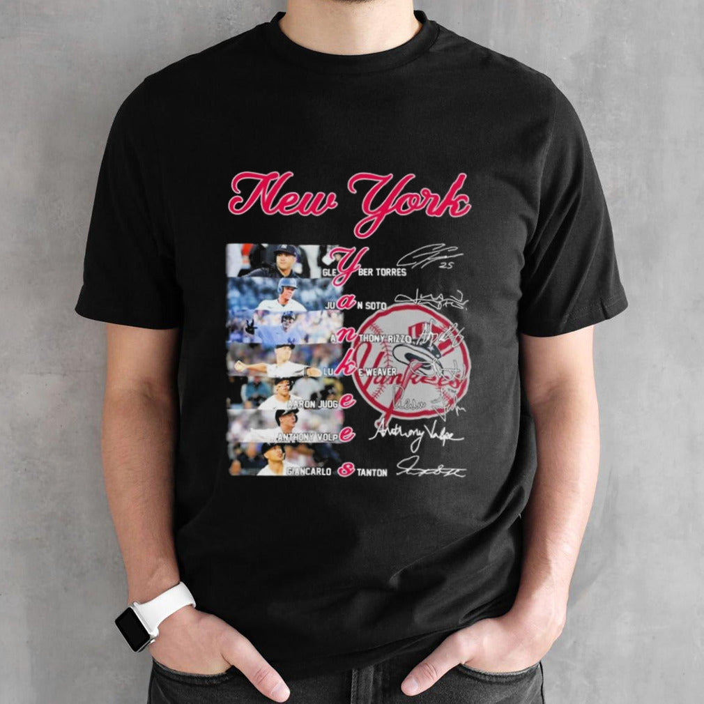 New York Yankees Team Players 2024 Signatures shirts