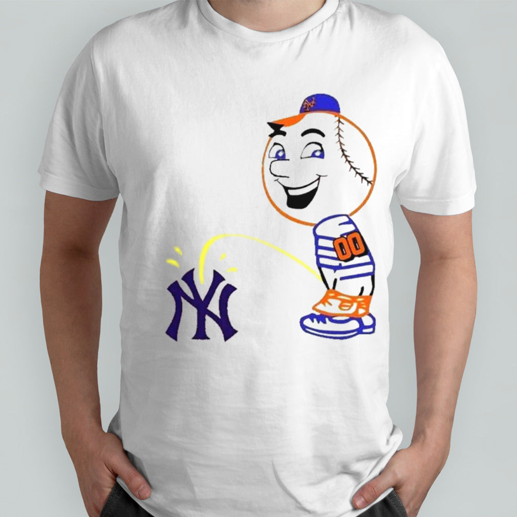 New york mets Mr. Met Pee On New York Yankees shirt