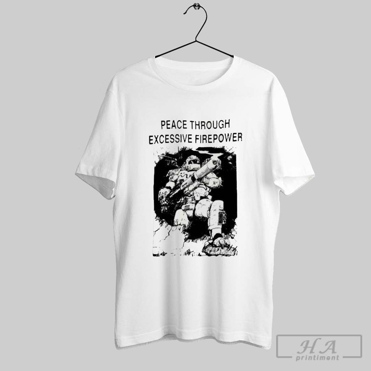Official Neomechanica Peace Through Excessive Firepower T Shirt