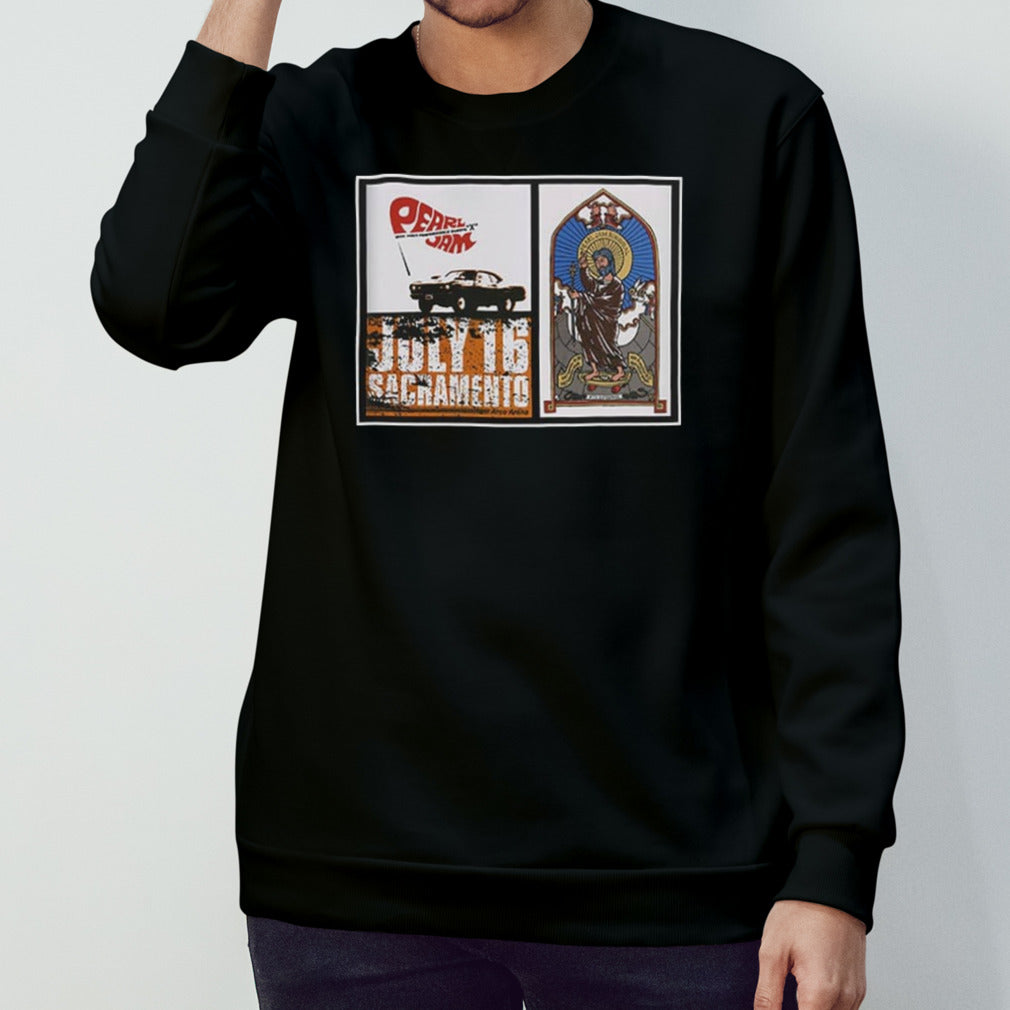 Old Pearl Jam Sacramento Posters Tomorrow Play At Golden 1 Center For Dark Matter World Tour 2024 Unisex T-Shirt